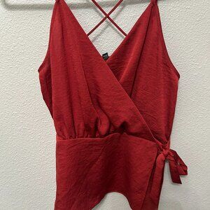 Express Red Tie Waist Cami Top NWT Size XS